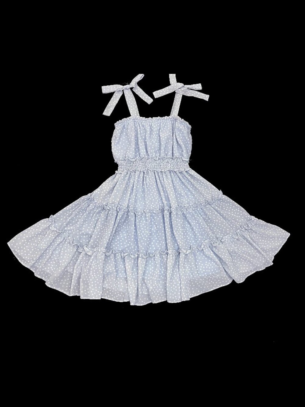 Rare Editions Blue Polka Dot White Dress Girls 10